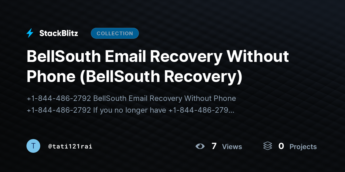 BellSouth Email Recovery Without Phone (BellSouth Recovery) by tati121rai