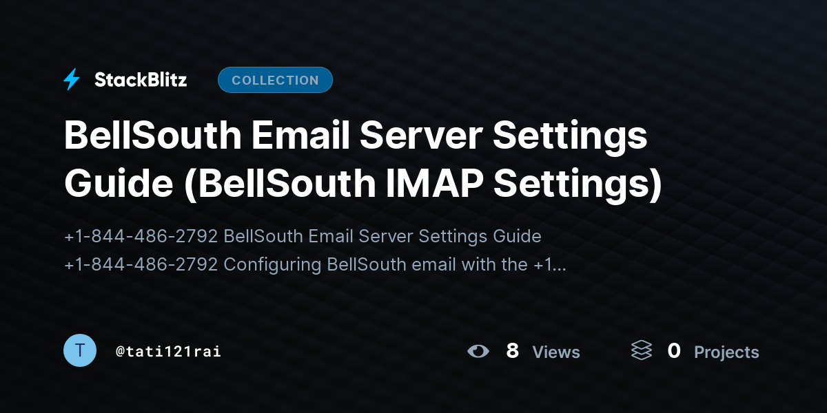 BellSouth Email Server Settings Guide (BellSouth IMAP Settings) by tati121rai