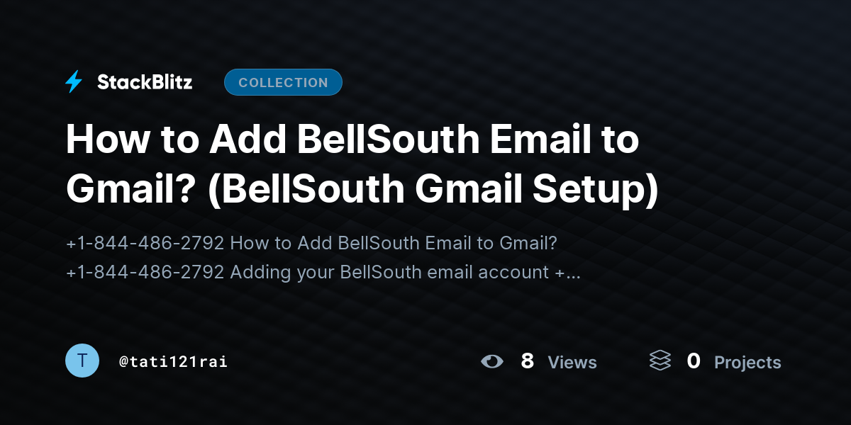 How to Add BellSouth Email to Gmail? (BellSouth Gmail Setup) by tati121rai