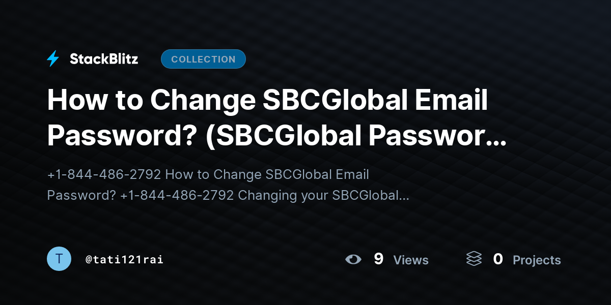 How to Change SBCGlobal Email Password? (SBCGlobal Password Change) by tati121rai