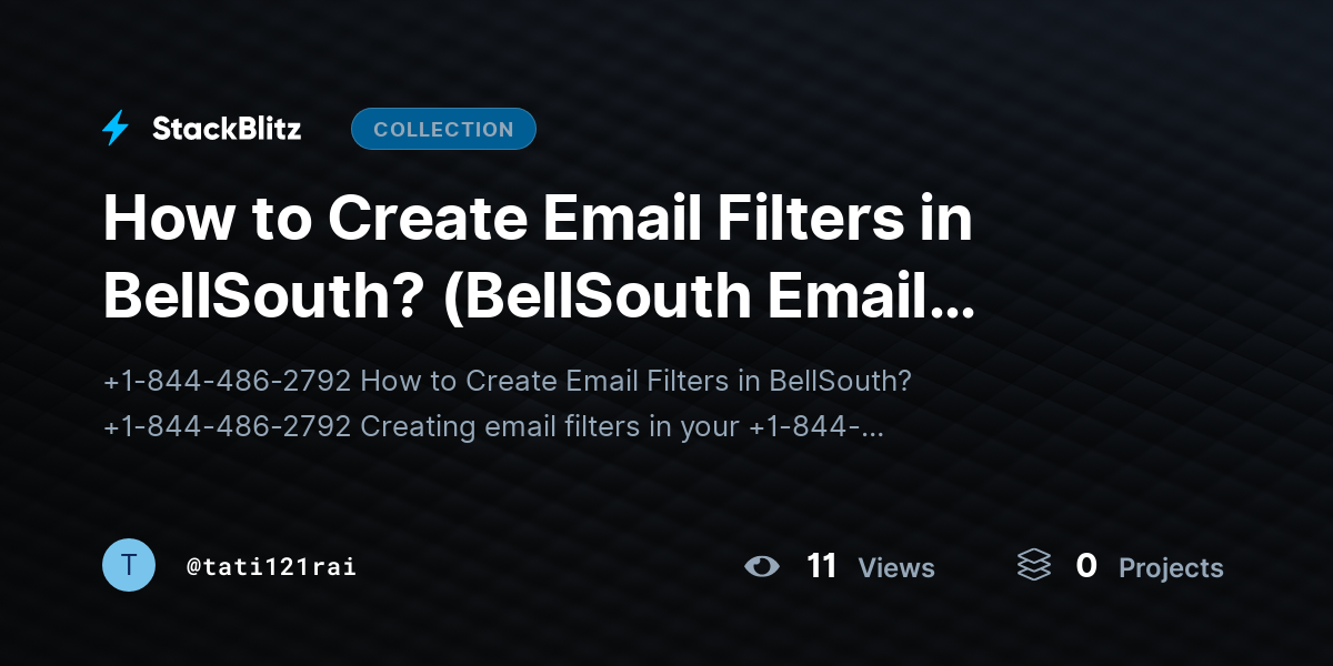 How to Create Email Filters in BellSouth? (BellSouth Email Filters) by tati121rai