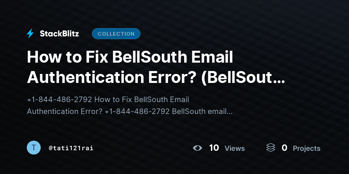 How to Fix BellSouth Email Authentication Error? (BellSouth Authentication) by tati121rai