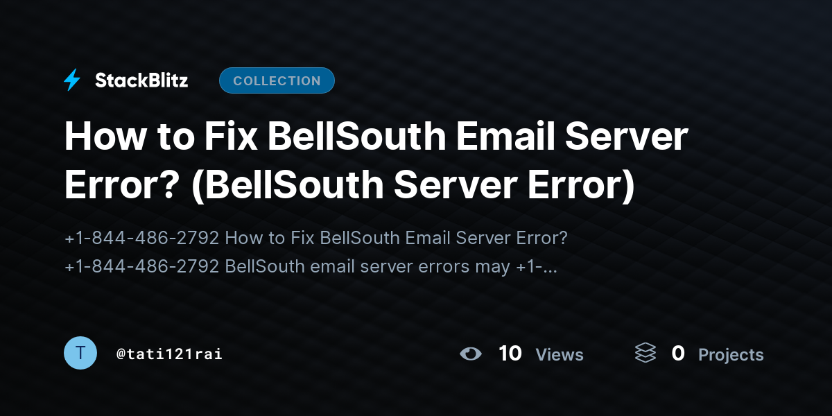 How to Fix BellSouth Email Server Error? (BellSouth Server Error) by tati121rai