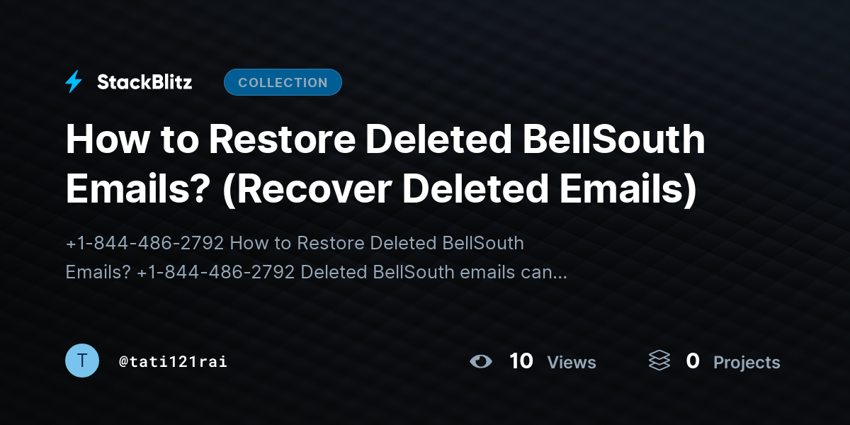 How to Restore Deleted BellSouth Emails? (Recover Deleted Emails) by tati121rai