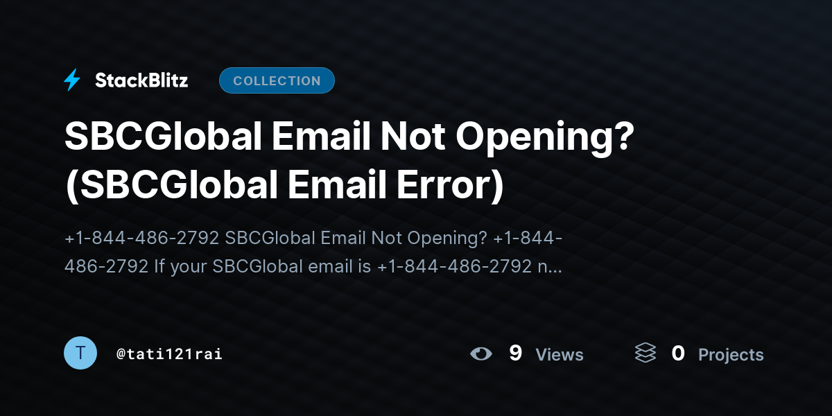 SBCGlobal Email Not Opening? (SBCGlobal Email Error) by tati121rai