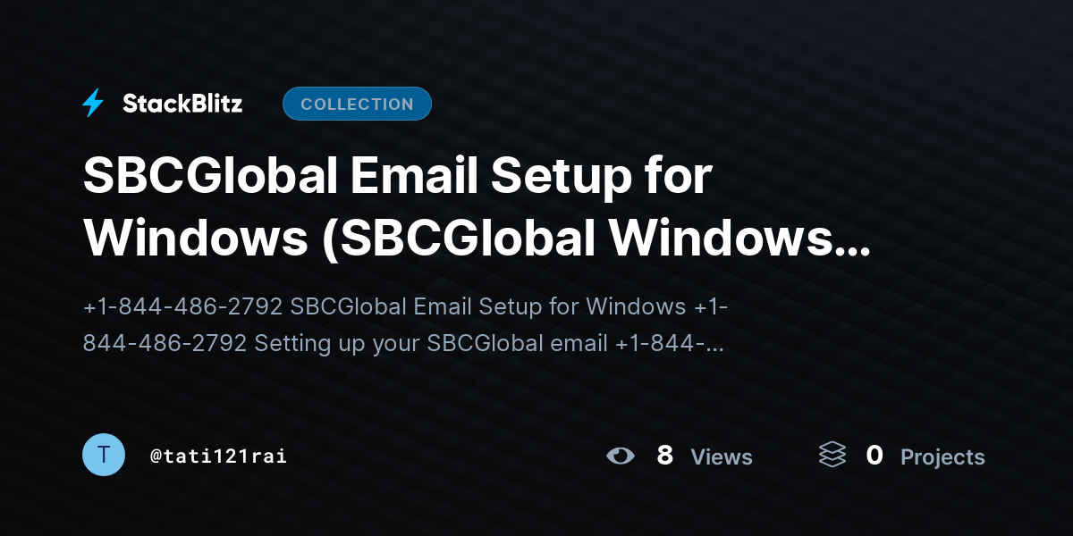 SBCGlobal Email Setup for Windows (SBCGlobal Windows Setup) by tati121rai