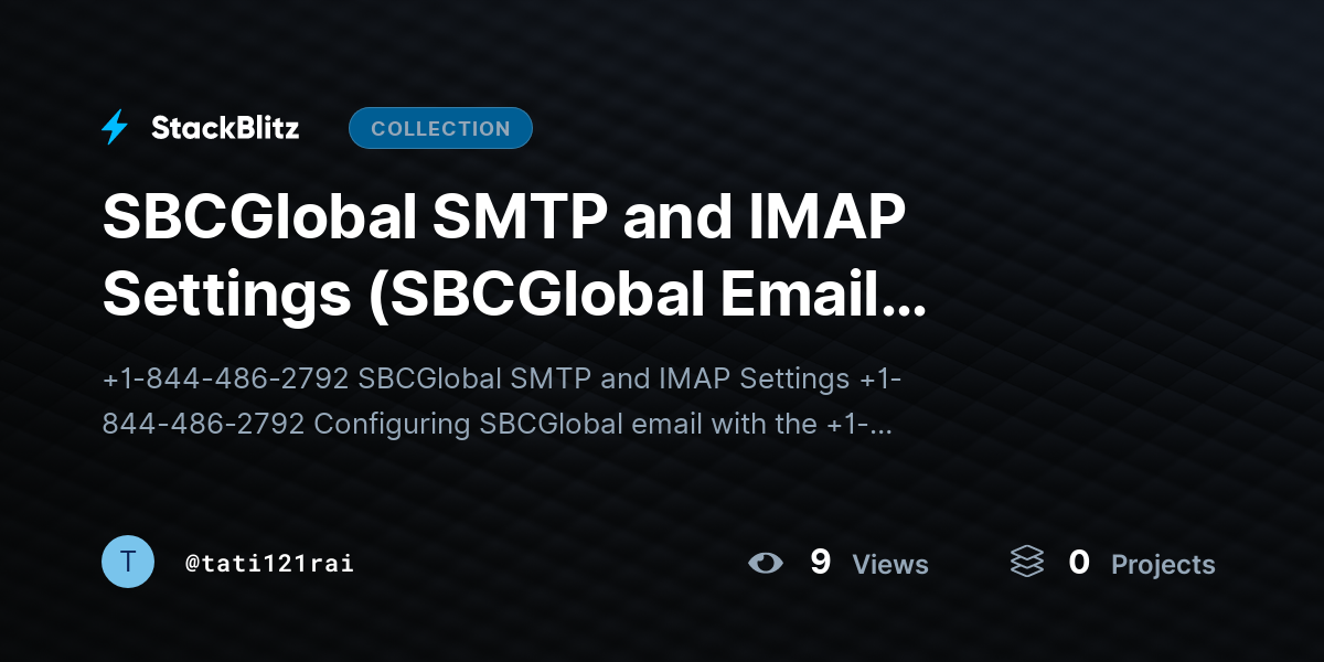 SBCGlobal SMTP and IMAP Settings (SBCGlobal Email Settings) by tati121rai