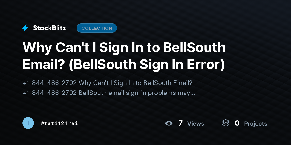 Why Can't I Sign In to BellSouth Email? (BellSouth Sign In Error) by tati121rai