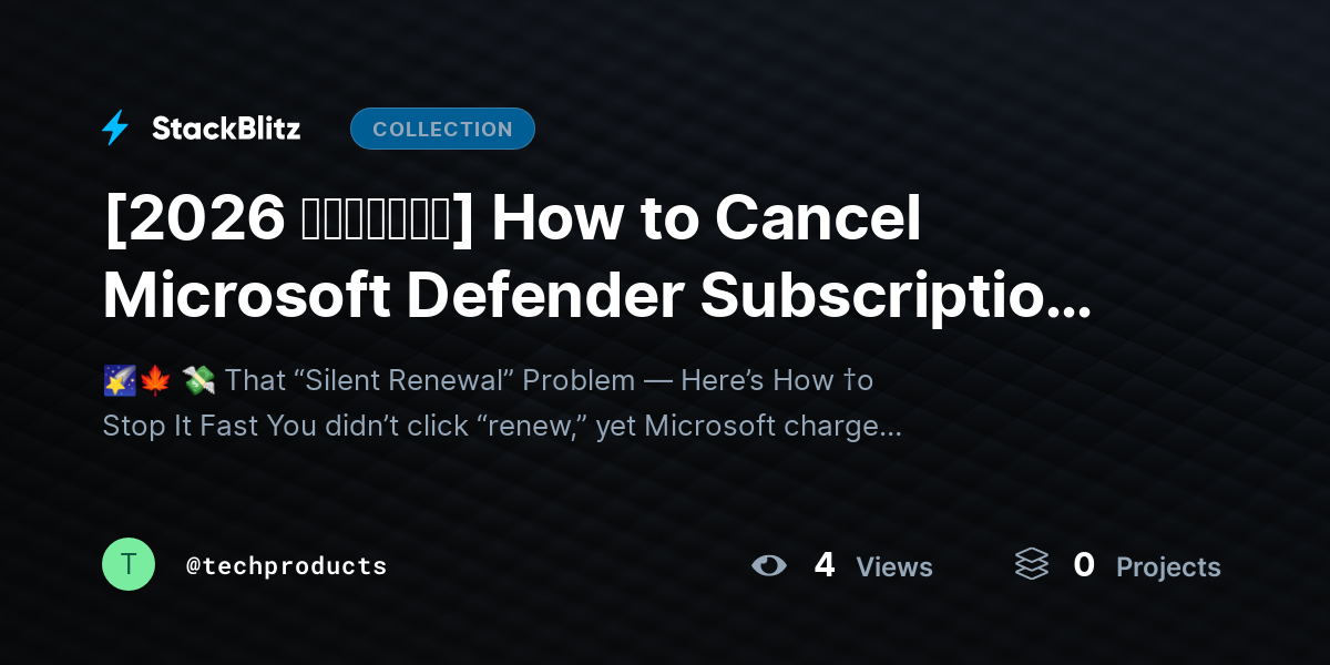 [2026 𝘂𝗽𝗱𝗮𝘁𝗲𝗱] How to Cancel Microsoft Defender Subscription and Avoid Future Charges (Complete 2026 Guide) by techproducts