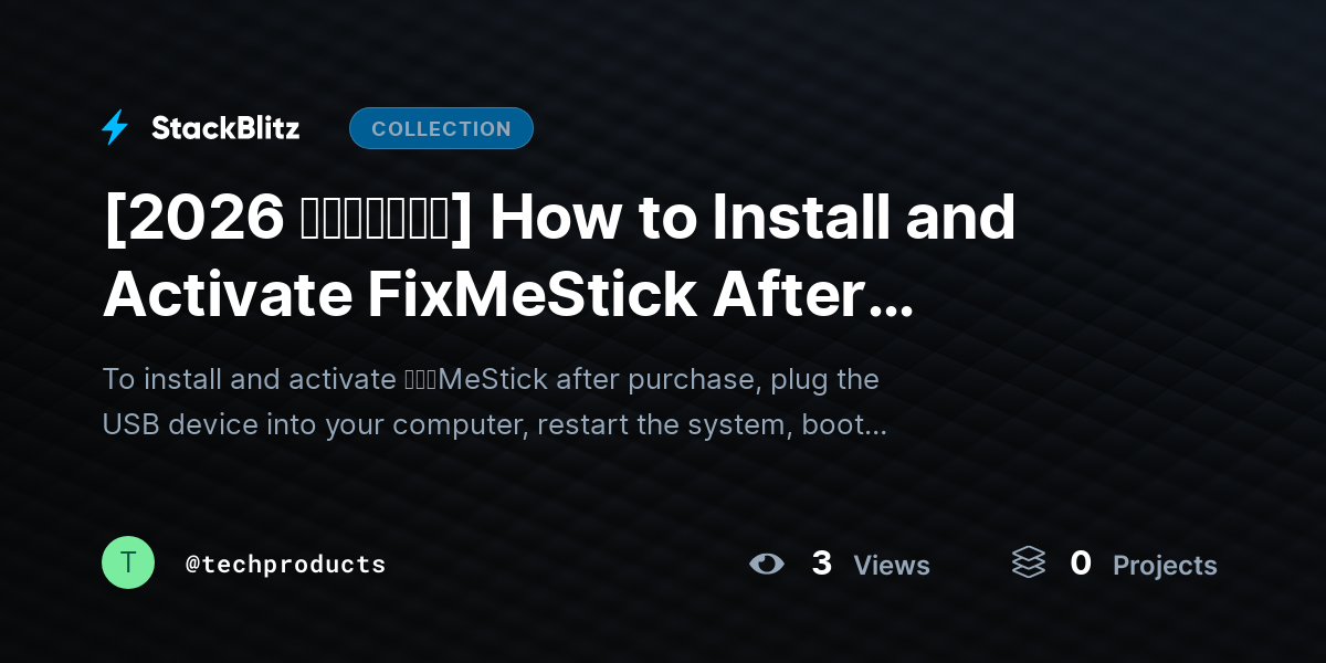 [2026 𝘂𝗽𝗱𝗮𝘁𝗲𝗱] How to Install and Activate FixMeStick After Purchase (Complete Setup Guide) by techproducts