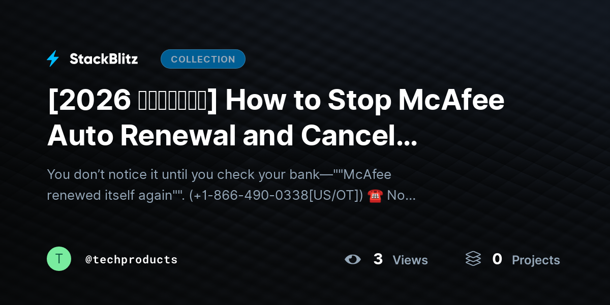 [2026 𝘂𝗽𝗱𝗮𝘁𝗲𝗱] How to Stop McAfee Auto Renewal and Cancel Subscription (2026 No-Surprise Billing Guide) by techproducts