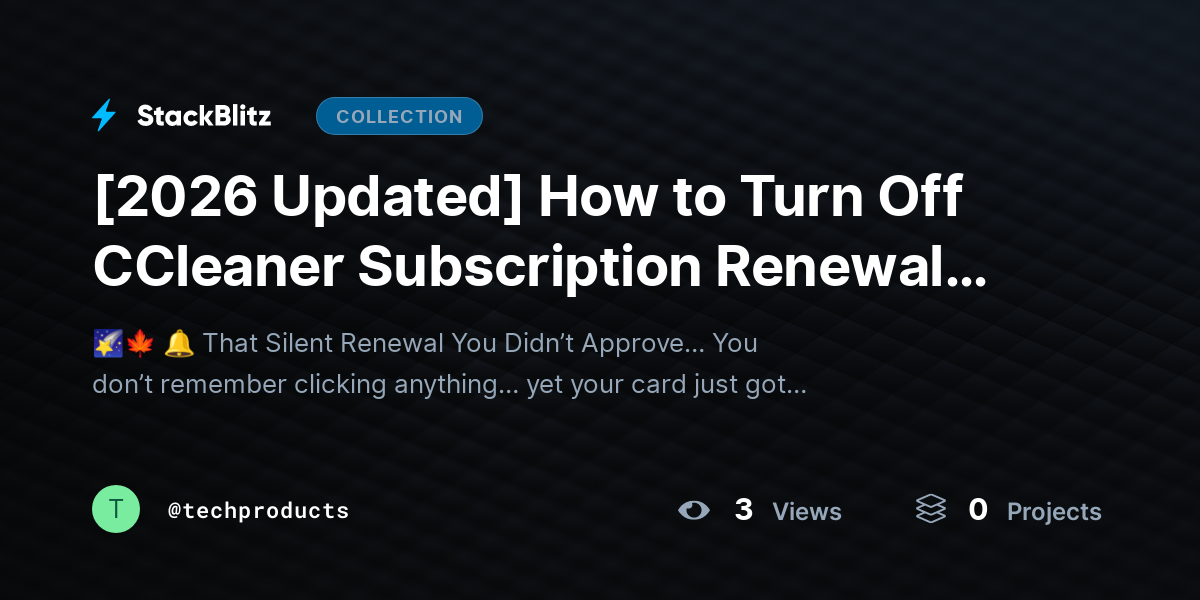 [2026 Updated] How to Turn Off CCleaner Subscription Renewal and Cancel It (2026 Guide) by techproducts
