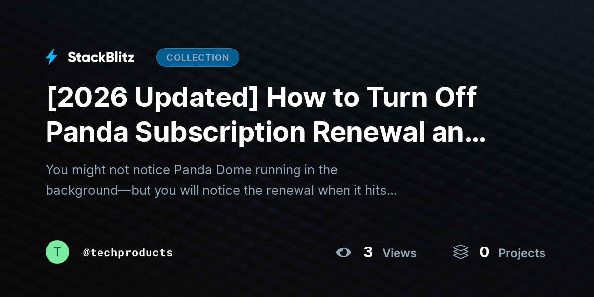[2026 Updated] How to Turn Off Panda Subscription Renewal and Cancel It (2026 No-Guesswork Guide) by techproducts