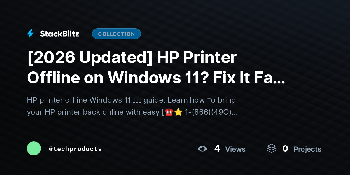 [2026 Updated] HP Printer Offline on Windows 11? Fix It Fast with These Working Solutions by techproducts