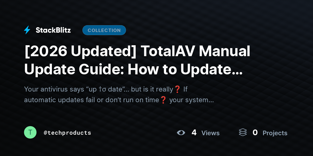 [2026 Updated] TotalAV Manual Update Guide: How to Update Antivirus Manually (Step-by-Step) by techproducts