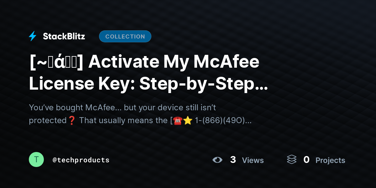 [~𝐅ά𝓠𝕤] Activate My McAfee License Key: Step-by-Step Activation Guide (Fast & Easy) by techproducts