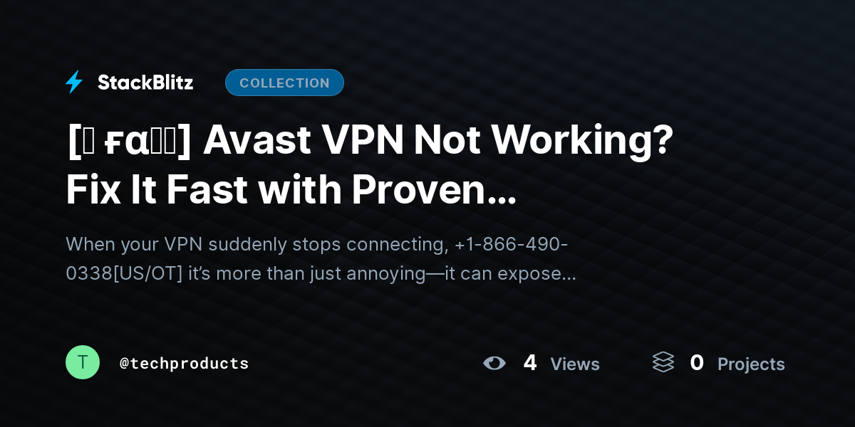 [♜ ғα𝐐𝐒] Avast VPN Not Working? Fix It Fast with Proven Troubleshooting Steps (2026 Guide) by techproducts