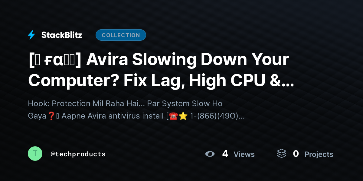 [♜ ғα𝐐𝐒] Avira Slowing Down Your Computer? Fix Lag, High CPU & Speed Issues (2026 Guide) by techproducts