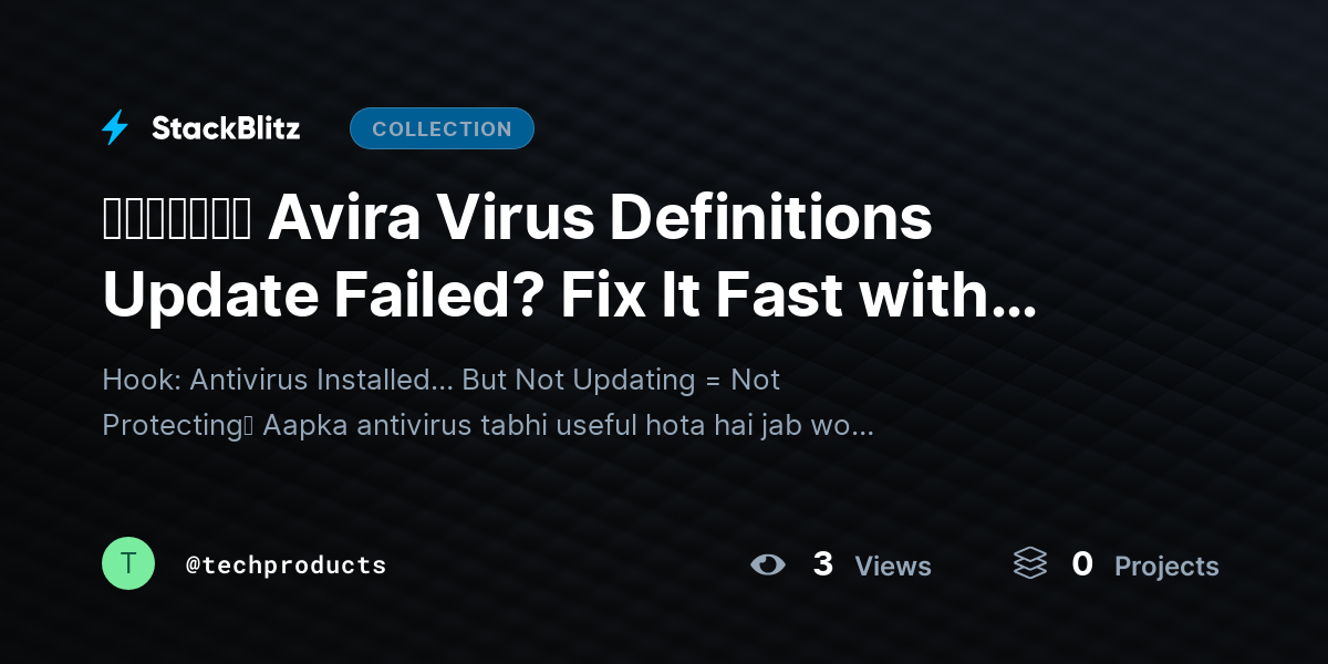 ᵘᵖᵈᵃᵗᵉᵈ Avira Virus Definitions Update Failed? Fix It Fast with These Working Solutions (2026 Guide) by techproducts