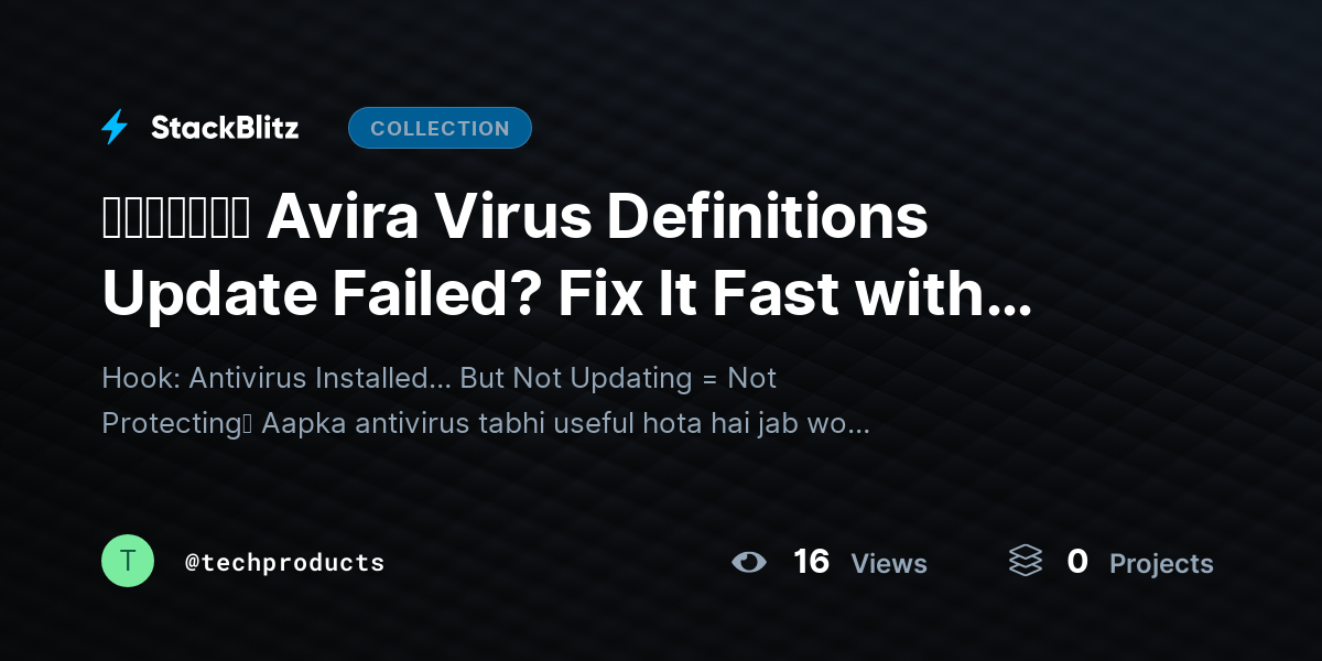 ᵘᵖᵈᵃᵗᵉᵈ Avira Virus Definitions Update Failed? Fix It Fast with These Working Solutions (2026 Guide) by techproducts