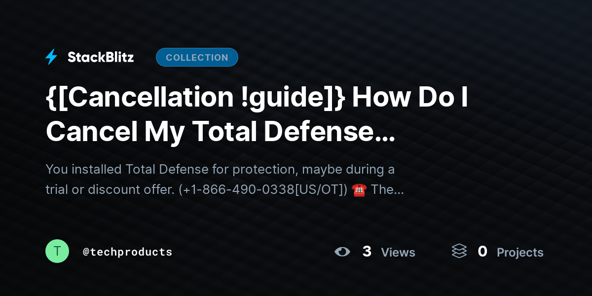 {[Cancellation !guide]} How Do I Cancel My Total Defense Subscription Easily (2026 Stress-Free Guide) by techproducts