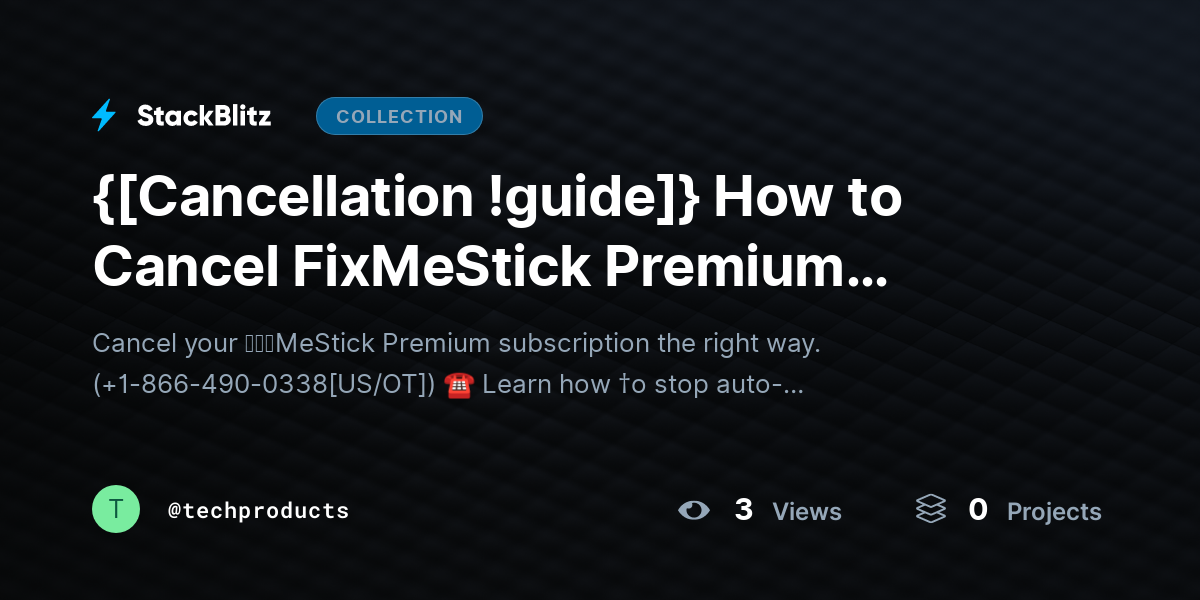 {[Cancellation !guide]} How to Cancel FixMeStick Premium Subscription Without Confusion (2026 Guide) by techproducts