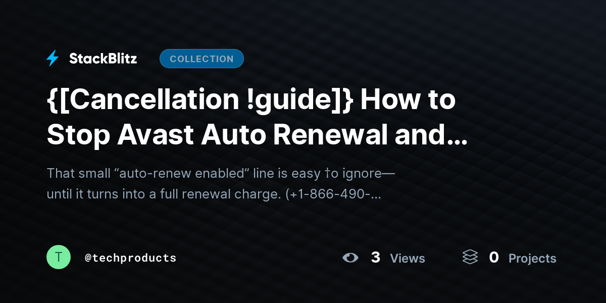 {[Cancellation !guide]} How to Stop Avast Auto Renewal and Cancel Subscription (2026 Practical Guide) by techproducts