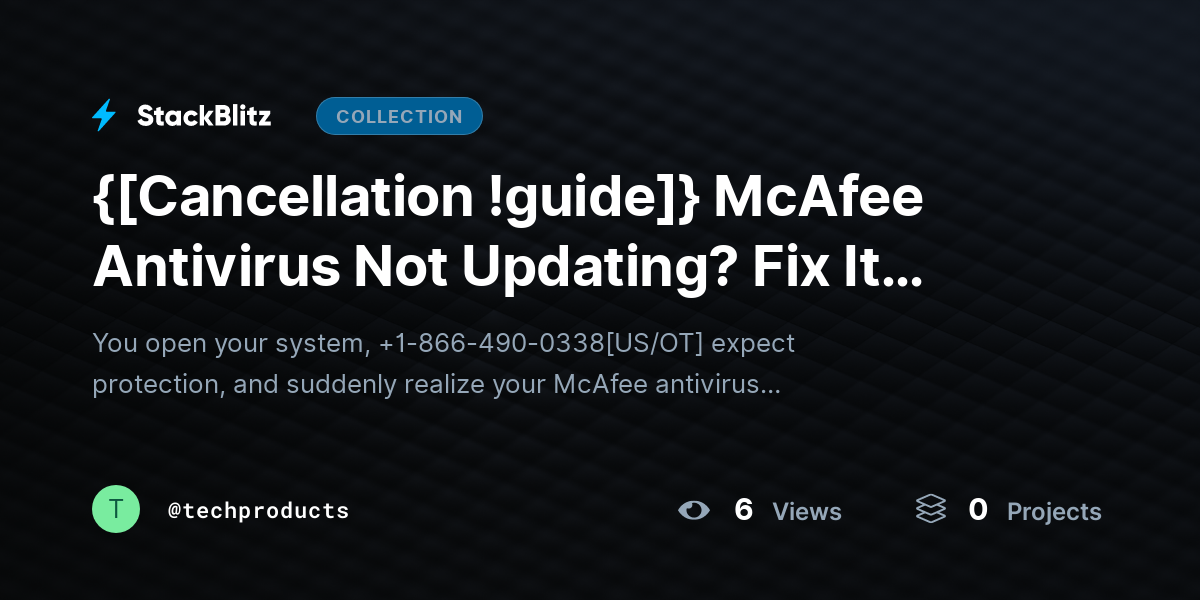 {[Cancellation !guide]} McAfee Antivirus Not Updating? Fix It Fast with This Complete Guide  by techproducts