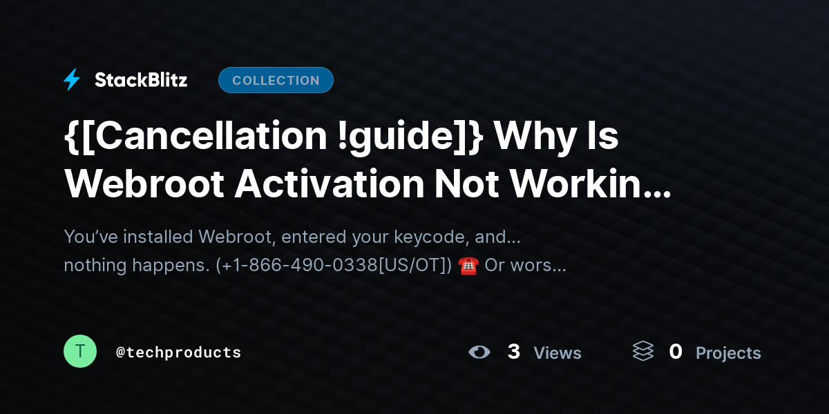 {[Cancellation !guide]} Why Is Webroot Activation Not Working After Installation? (2026 Fix Guide) by techproducts