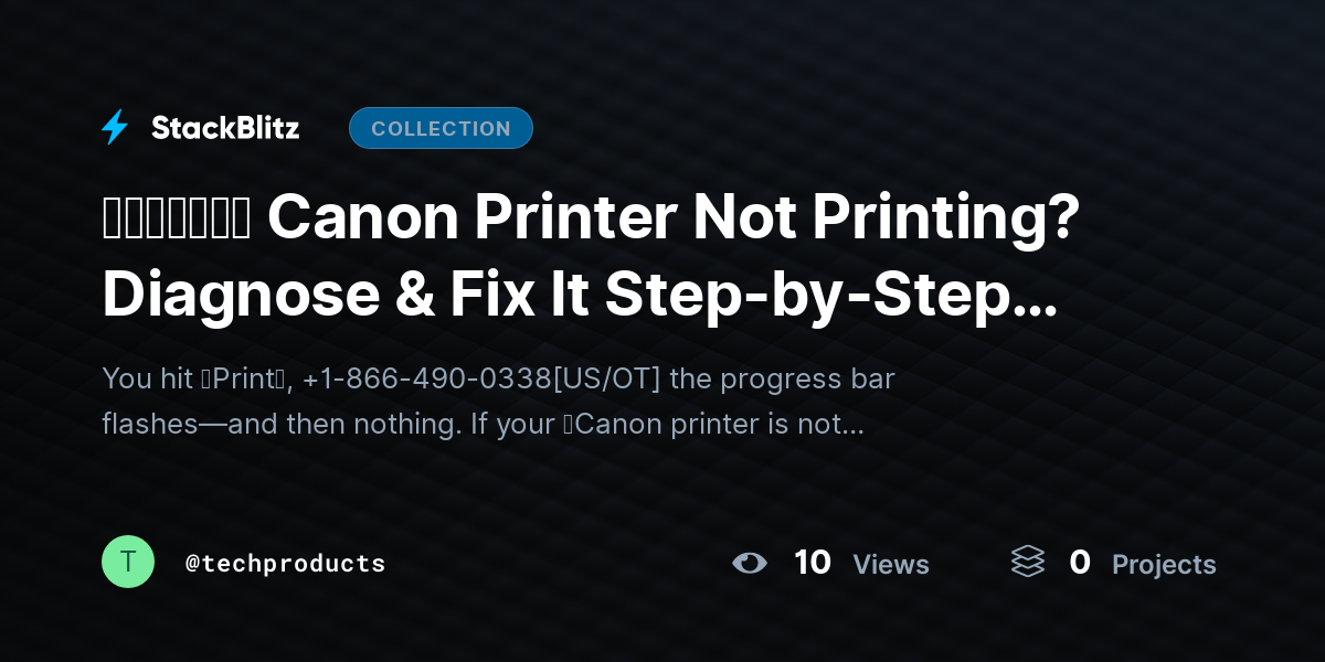 ᵘᵖᵈᵃᵗᵉᵈ Canon Printer Not Printing? Diagnose & Fix It Step-by-Step (2026 Guide) by techproducts