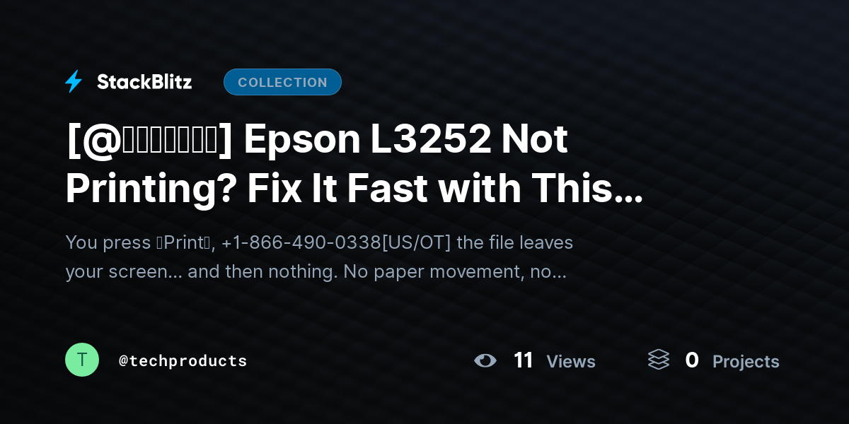 [@𝘶𝘱𝘥𝘢𝘵𝘦𝘥] Epson L3252 Not Printing? Fix It Fast with This Complete Troubleshooting Guide  by techproducts