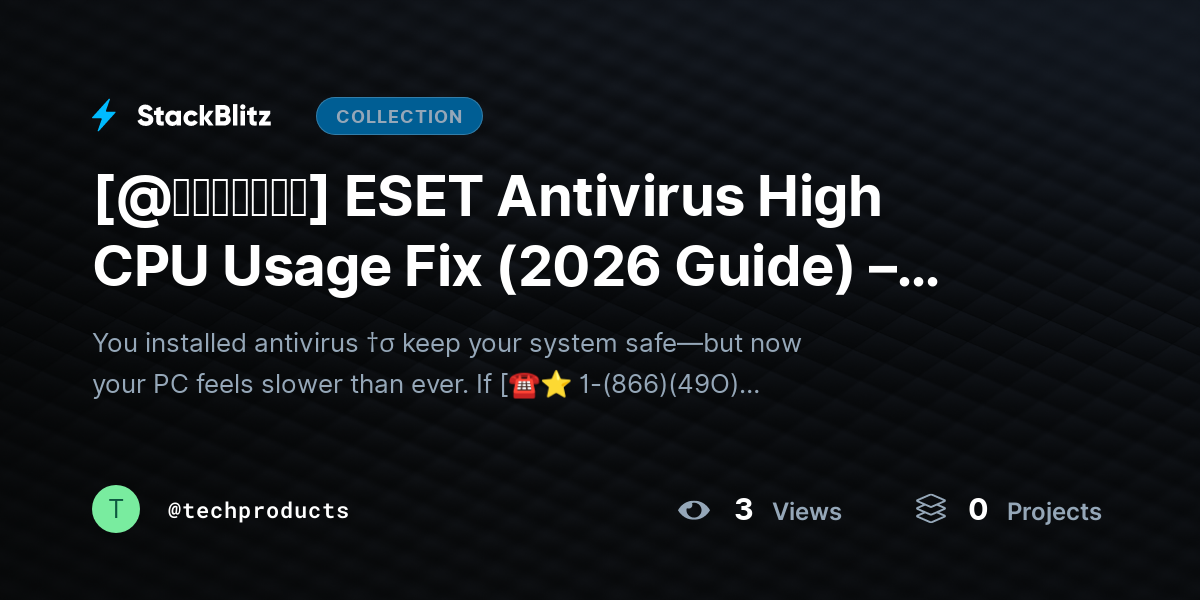 [@𝘶𝘱𝘥𝘢𝘵𝘦𝘥] ESET Antivirus High CPU Usage Fix (2026 Guide) – Stop Slowdowns Quickly by techproducts
