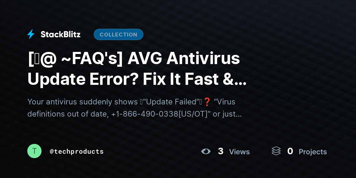 [♜@ ~FAQ's] AVG Antivirus Update Error? Fix It Fast & Restore Protection (Step-by-Step Guide) by techproducts