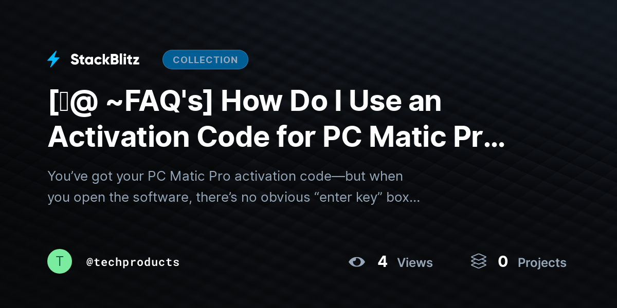 [♜@ ~FAQ's] How Do I Use an Activation Code for PC Matic Pro? (2026 Step-by-Step Guide) by techproducts