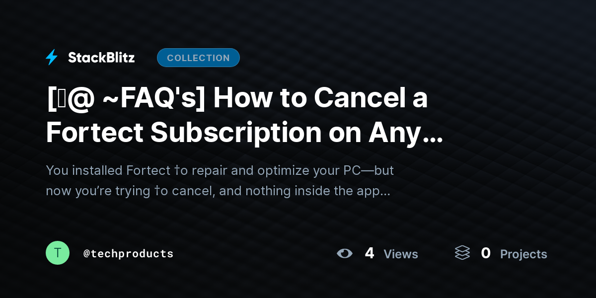 [♜@ ~FAQ's] How to Cancel a Fortect Subscription on Any Device (2026 Complete Walkthrough) by techproducts