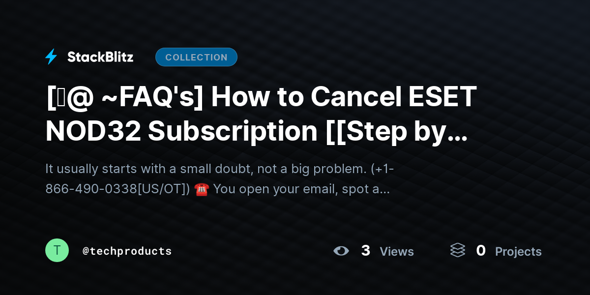 [♜@ ~FAQ's] How to Cancel ESET NOD32 Subscription [[Step by Step]] by techproducts