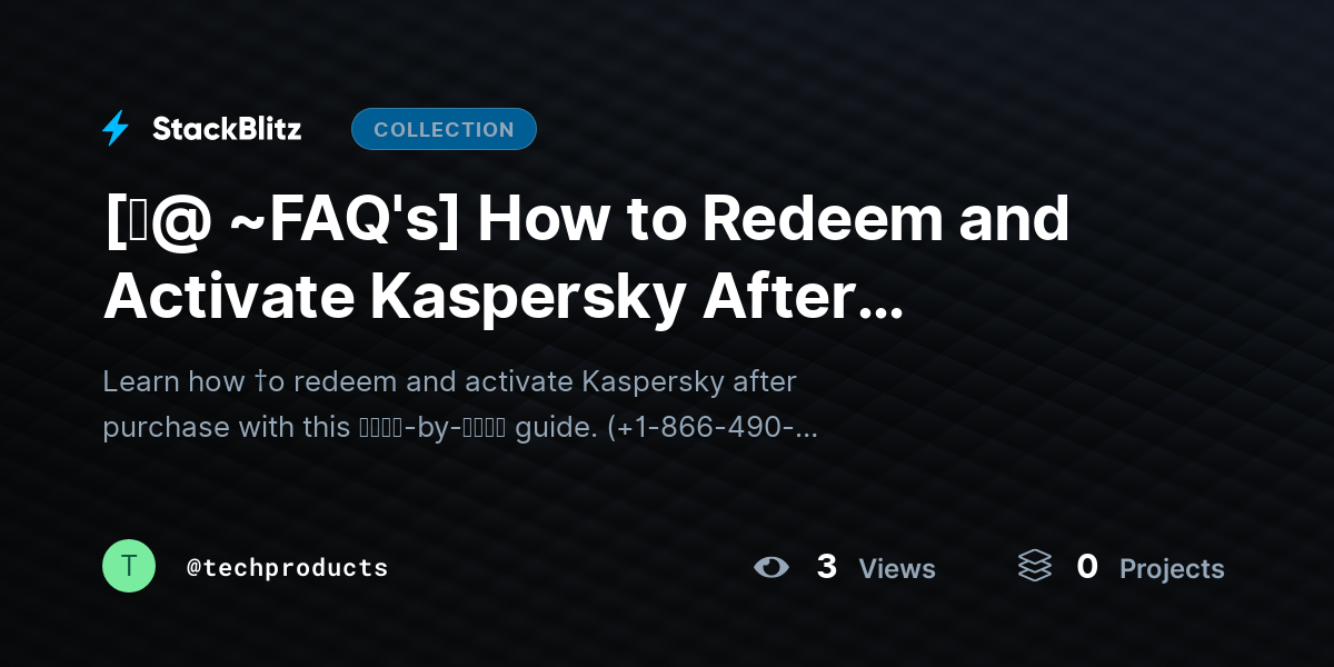 [♜@ ~FAQ's] How to Redeem and Activate Kaspersky After Purchase (Complete Setup Guide 2026) by techproducts