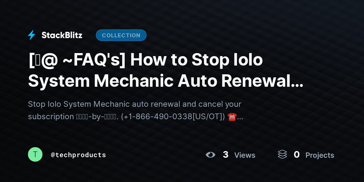 [♜@ ~FAQ's] How to Stop Iolo System Mechanic Auto Renewal and Cancel Subscription (Full 2026 Guide) by techproducts