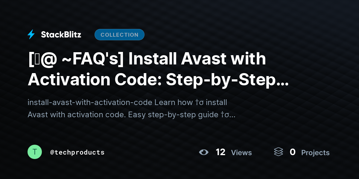 [♜@ ~FAQ's] Install Avast with Activation Code: Step-by-Step Setup & Activation (No Errors) by techproducts