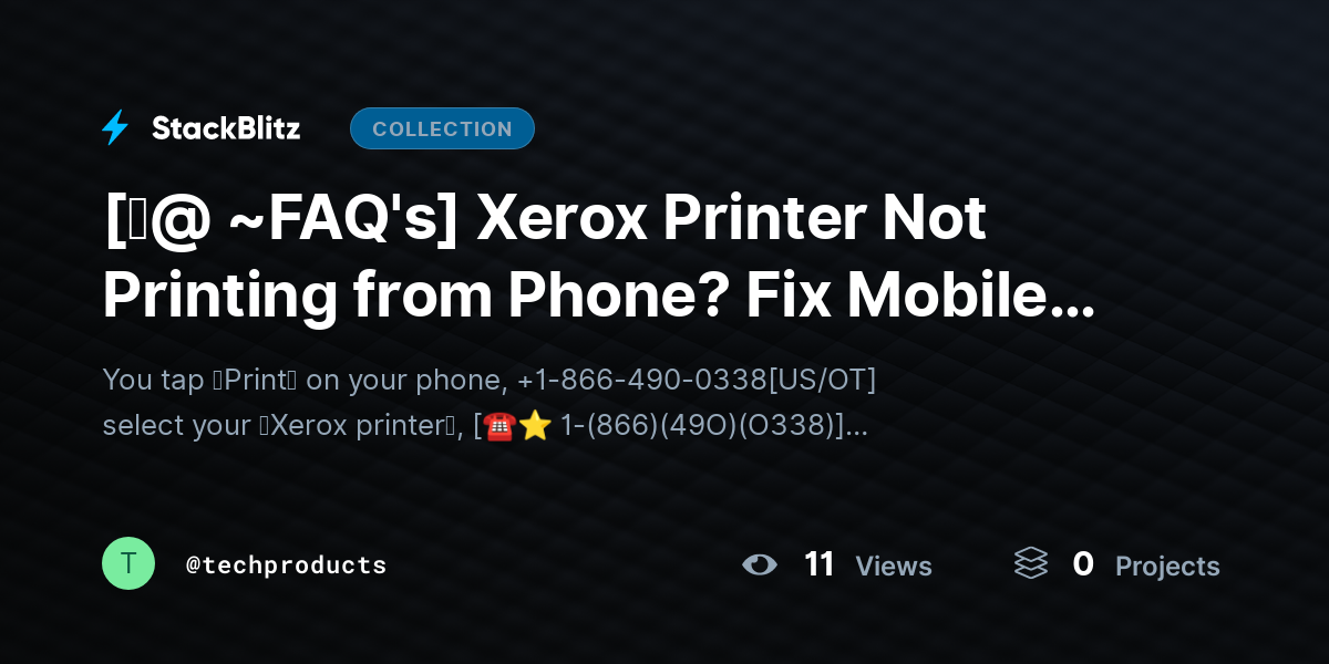 [♜@ ~FAQ's] Xerox Printer Not Printing from Phone? Fix Mobile Printing Issues Fast (Android & iPhone Guide) by techproducts