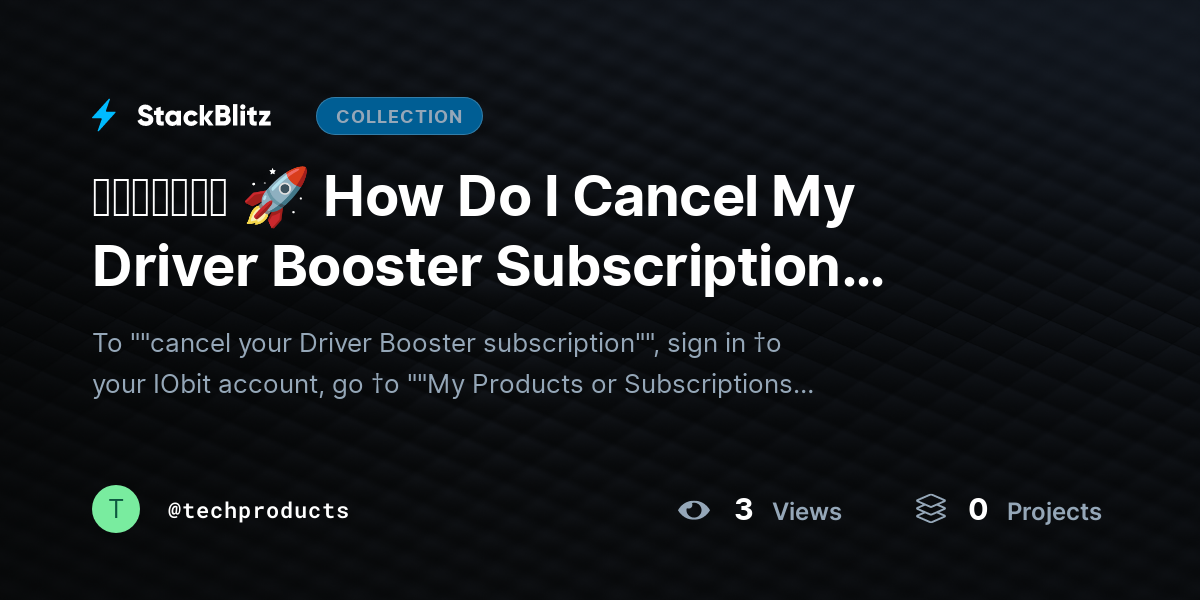 ᵘᵖᵈᵃᵗᵉᵈ 🚀 How Do I Cancel My Driver Booster Subscription Easily? (2026 No-Stress Guide) by techproducts