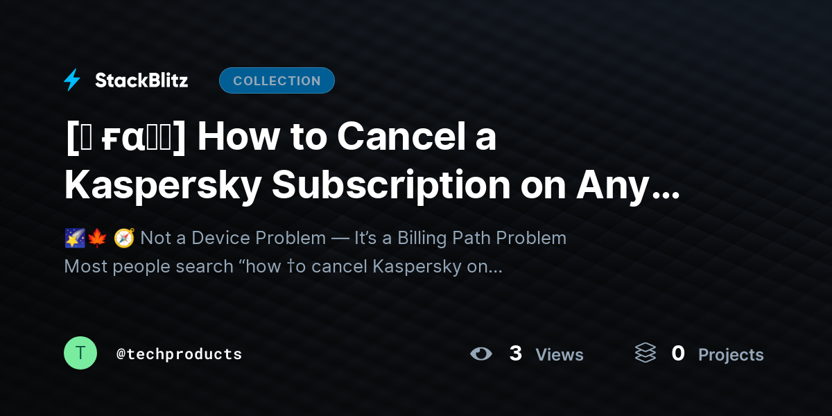 [♜ ғα𝐐𝐒] How to Cancel a Kaspersky Subscription on Any Device (2026 Complete Guide) by techproducts