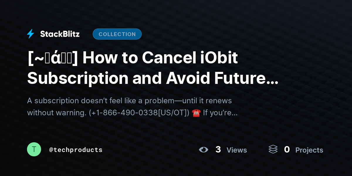 [~𝐅ά𝓠𝕤] How to Cancel iObit Subscription and Avoid Future Charges (2026 Complete Guide) by techproducts