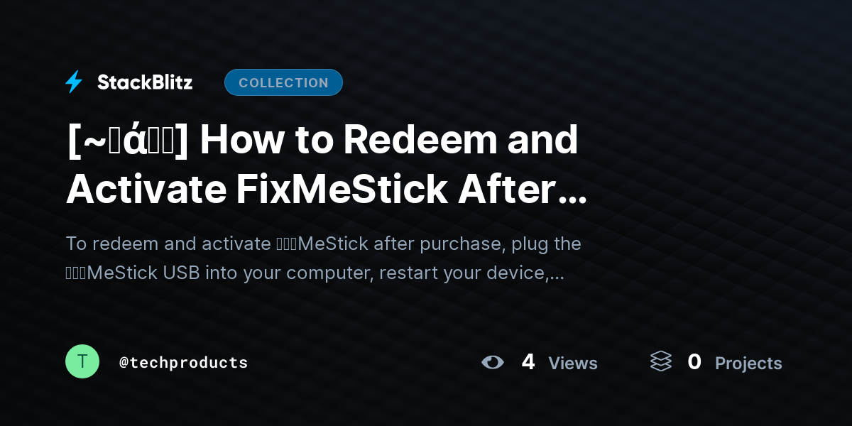 [~𝐅ά𝓠𝕤] How to Redeem and Activate FixMeStick After Purchase (2026 Complete Guide) by techproducts
