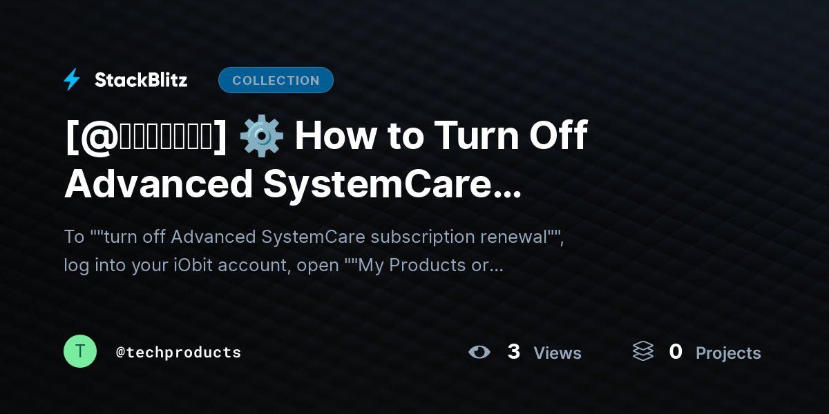 [@𝘶𝘱𝘥𝘢𝘵𝘦𝘥] ⚙️ How to Turn Off Advanced SystemCare Subscription Renewal and Cancel It (2026 Guide) by techproducts