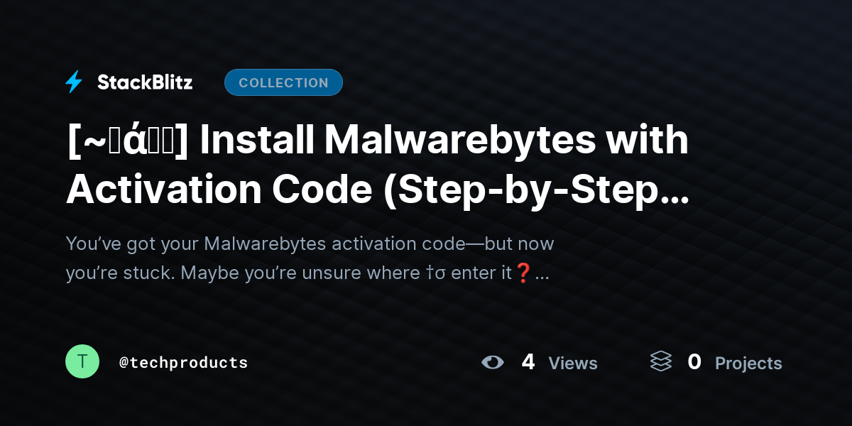[~𝐅ά𝓠𝕤] Install Malwarebytes with Activation Code (Step-by-Step Setup & Activation Guide) by techproducts