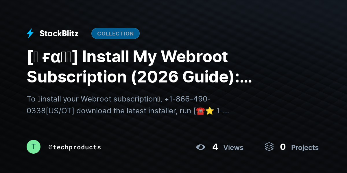 [♜ ғα𝐐𝐒] Install My Webroot Subscription (2026 Guide): Activate & Set Up in Minutes by techproducts