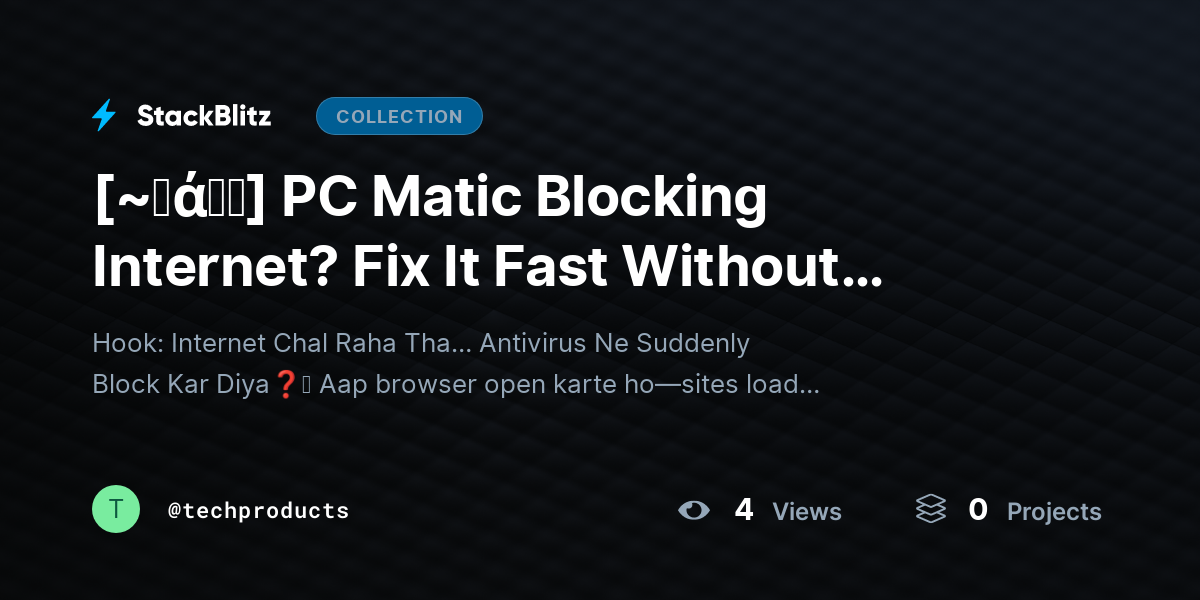 [~𝐅ά𝓠𝕤] PC Matic Blocking Internet? Fix It Fast Without Turning Off Protection (2026 Guide) by techproducts