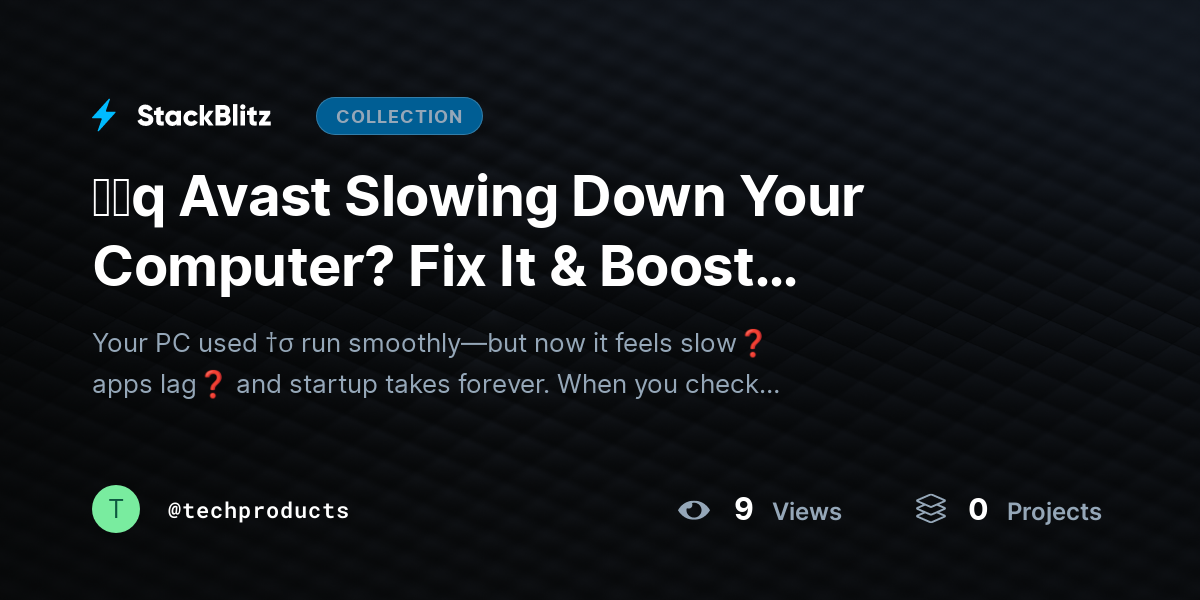 ᶠᵃq Avast Slowing Down Your Computer? Fix It & Boost Performance (Step-by-Step Guide) by techproducts