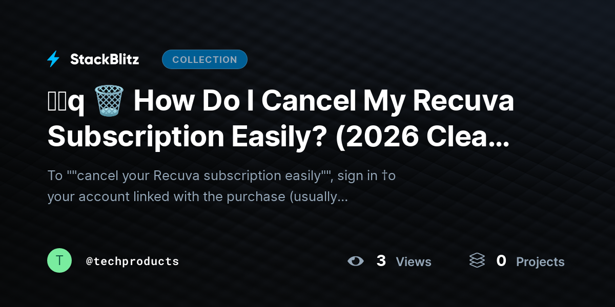 ᶠᵃq 🗑️ How Do I Cancel My Recuva Subscription Easily? (2026 Clear Guide) by techproducts